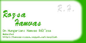 rozsa hamvas business card